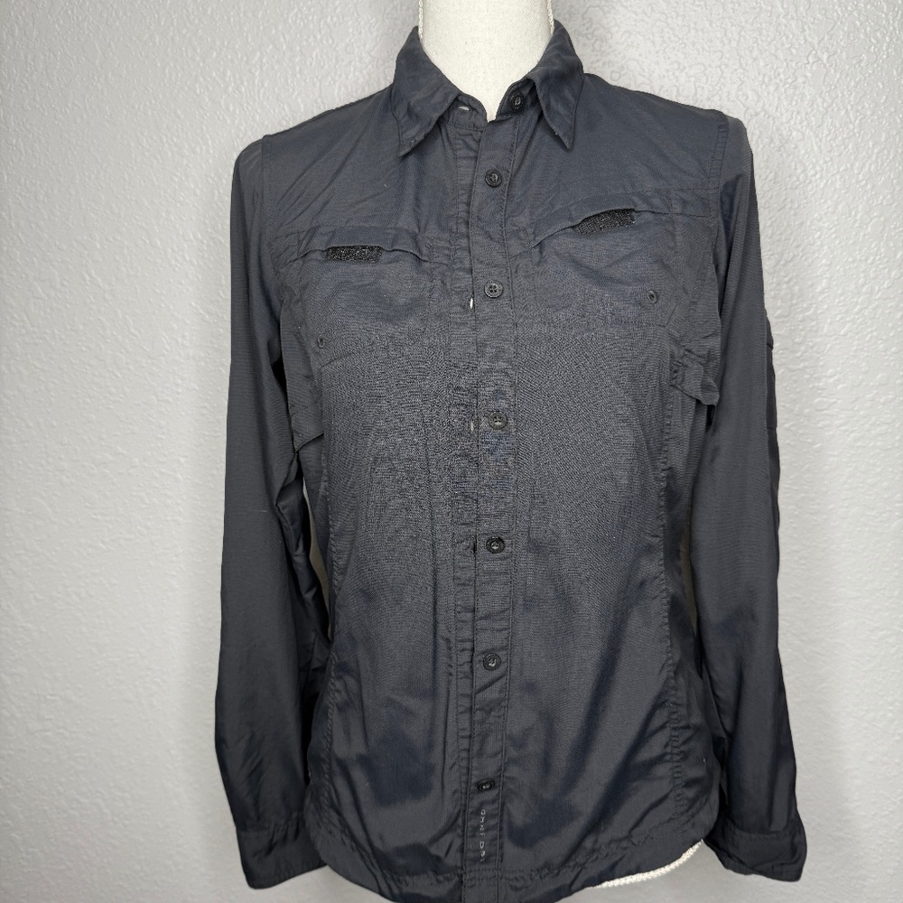 Columbia Women's sportswear Black‎ XS button closure -cp